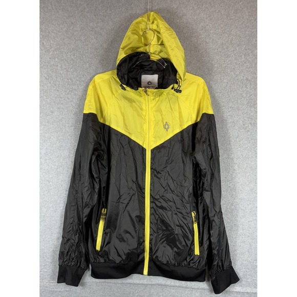 Akademiks Jacket Mens XL Hooded Full Zip Windbreaker Lightweight Poly - Picture 1 of 11